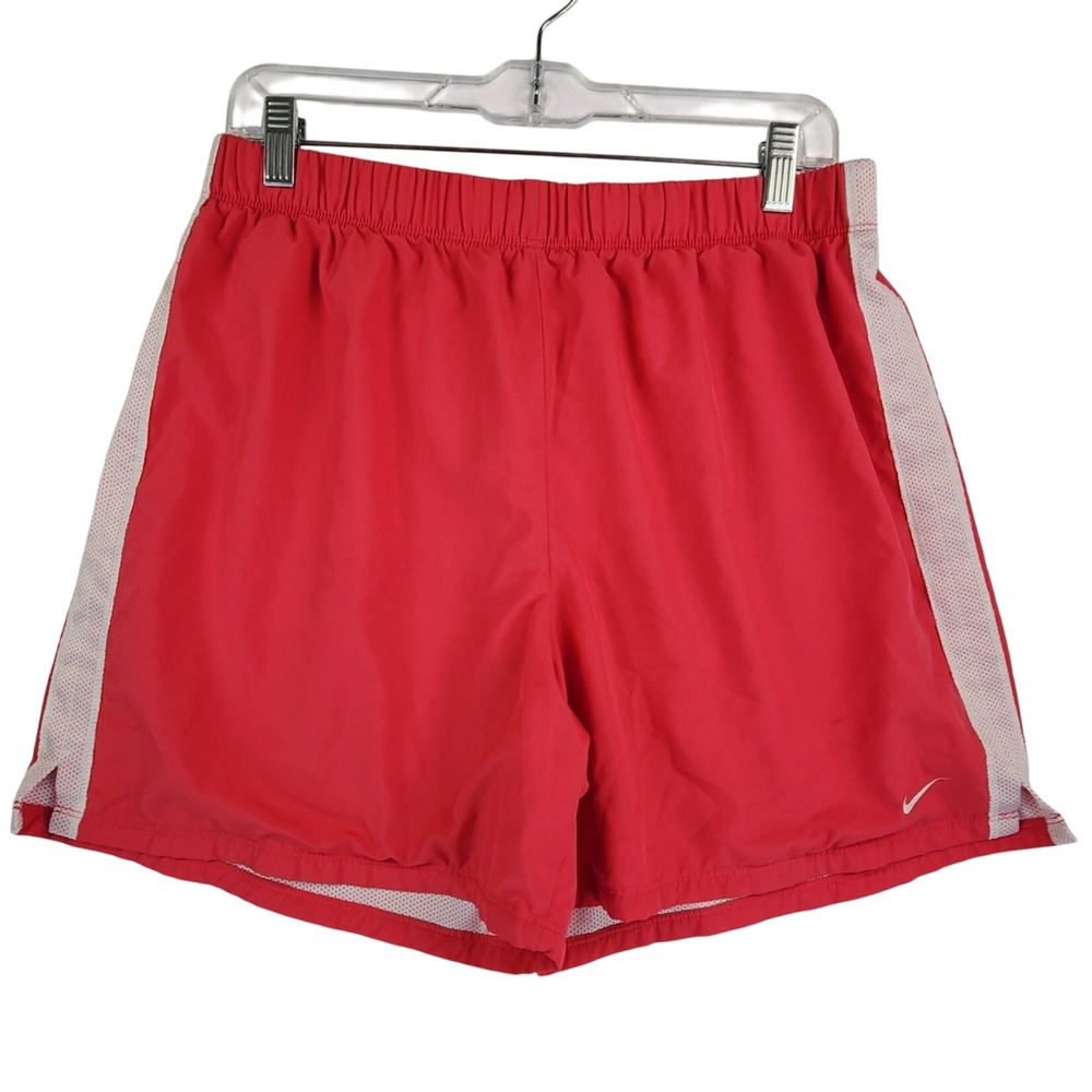 Nike Large L Red Performance Mesh Lined Athletic Running Shorts Gym Workout
